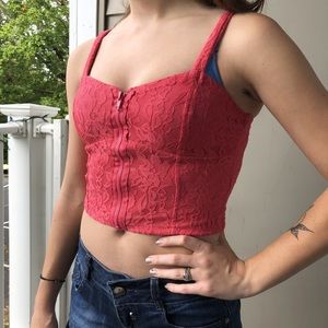 Coral Crop Top